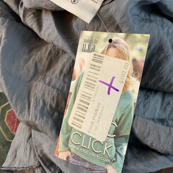 C.M.C. Color Me Cotton Click 3 Tier Tank Dress Gray Layered Sleeveless S NWT - Picture 6 of 8